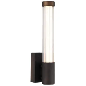 Telbix Bremen Fluted Acrylic LED Vanity Wall Light - Bronze by Telbix, a Wall Lighting for sale on Style Sourcebook