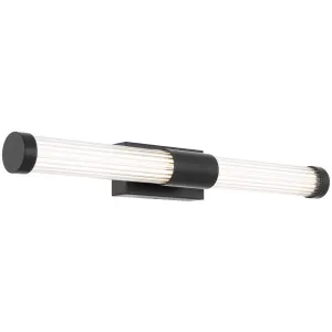 Telbix Bremen Twin Fluted Acrylic LED Vanity Wall Light - Black by Telbix, a Wall Lighting for sale on Style Sourcebook