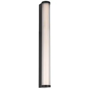 Telbix Gevet Black Fluted Outdoor LED Wall Light - Large by Telbix, a Wall Lighting for sale on Style Sourcebook
