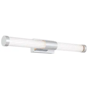 Telbix Bremen Twin Fluted Acrylic LED Vanity Wall Light - Chrome by Telbix, a Wall Lighting for sale on Style Sourcebook
