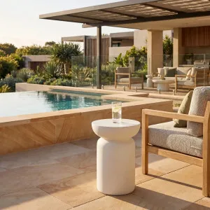 CIRELLA - Outdoor Fibre Cement Side Table - 35 cm by European Lifestyle, a Tables for sale on Style Sourcebook