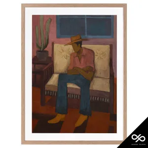Shade Framed Print in 55 x 70cm Oak Stain by OZ Design, a Prints for sale on Style Sourcebook