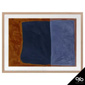Headland Landscape Framed Print in 84 x 68cm Oak Stain by OZ Design, a Prints for sale on Style Sourcebook