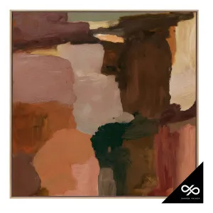 Strata Box Framed Canvas in 63 x 63cm Oak Stain by OZ Design, a Painted Canvases for sale on Style Sourcebook