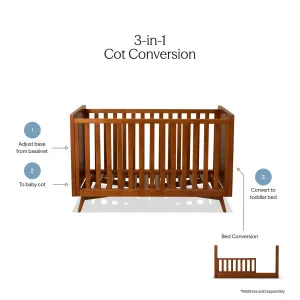 Marlow Mid-Century 3-in-1 Cot Conversion Bundle - Walnut - Mocka by Mocka., a Cots & Bassinets for sale on Style Sourcebook