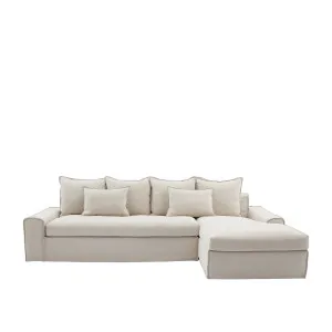 GINOSA - Linen Right-hand Chaise Sofa by European Lifestyle, a Sofas for sale on Style Sourcebook