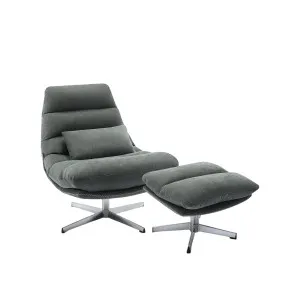 ODERZO - Fabric & Chrome Swivel Armchair by European Lifestyle, a Chairs for sale on Style Sourcebook