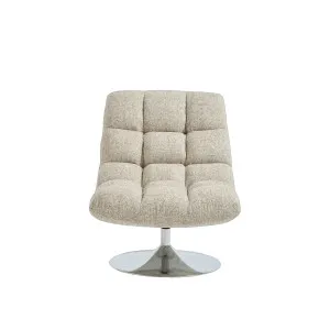 SOGLIO - Chenille & Chrome Swivel Armchair by European Lifestyle, a Chairs for sale on Style Sourcebook