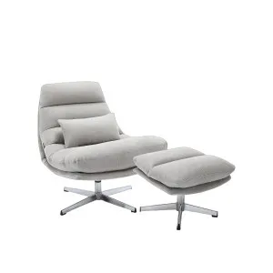 ODERZO - Fabric & Chrome Swivel Armchair by European Lifestyle, a Chairs for sale on Style Sourcebook