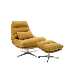 ODERZO - Fabric & Chrome Swivel Armchair by European Lifestyle, a Chairs for sale on Style Sourcebook
