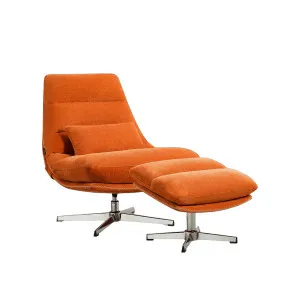 ODERZO - Fabric & Chrome Swivel Armchair by European Lifestyle, a Chairs for sale on Style Sourcebook