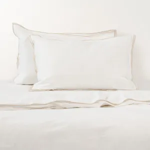 Embroidered Quilt Cover Set - Cotton, Super King, Stone - Canningvale by Canningvale_Sereno, a Sheets for sale on Style Sourcebook
