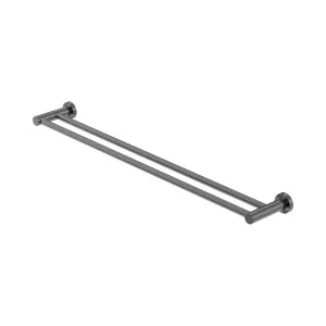 Mecca Double Towel Rail 800mm Gun Metal by NERO, a Towel Rails for sale on Style Sourcebook