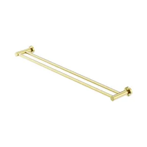 Mecca Double Towel Rail 800mm Brushed Gold by NERO, a Towel Rails for sale on Style Sourcebook