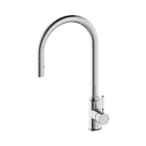 York Pull Out Sink Mixer With Vegie Spray Function With White Porcelain Lever Chrome by NERO, a Kitchen Taps & Mixers for sale on Style Sourcebook