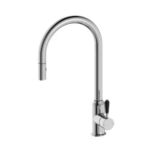 York Pull Out Sink Mixer With Vegie Spray Function With Black Porcelain Lever Chrome by NERO, a Kitchen Taps & Mixers for sale on Style Sourcebook