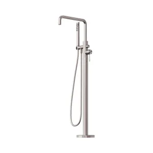 Opal Freestanding Bath Mixer With Hand Shower Brushed Nickel by NERO, a Shower Heads & Mixers for sale on Style Sourcebook