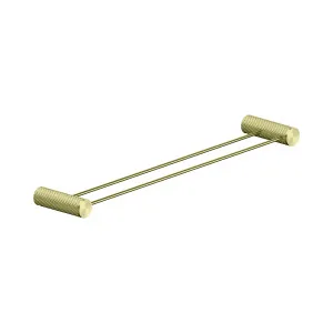 Opal Double Towel Rail 600mm Brushed Gold by NERO, a Towel Rails for sale on Style Sourcebook