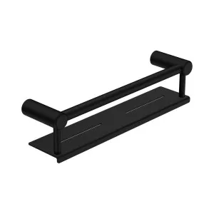 Mecca Care 25mm Grab Rail With Shelf 450mm Matte Black by NERO, a Accessible for sale on Style Sourcebook