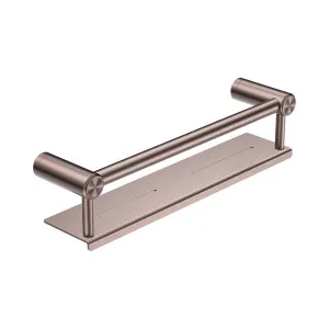 Mecca Care 25mm Grab Rail With Shelf 450mm Brushed Bronze by NERO, a Accessible for sale on Style Sourcebook