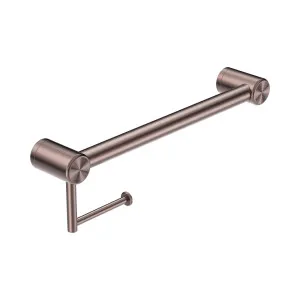 Mecca Care 32mm Grab Rail With Toilet Roll Holder 450mm Brushed Bronze by NERO, a Accessible for sale on Style Sourcebook