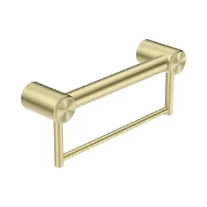 Mecca Care 32mm Grab Rail With Towel Holder 300mm Brushed Gold by NERO, a Accessible for sale on Style Sourcebook