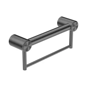 Mecca Care 32mm Grab Rail With Towel Holder 300mm Gun Metal by NERO, a Accessible for sale on Style Sourcebook