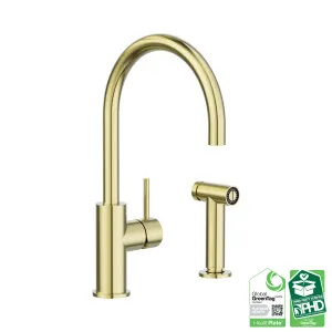 Zen SS316L Kitchen Mixer With Hand Spray Brushed Gold by NERO, a Kitchen Taps & Mixers for sale on Style Sourcebook