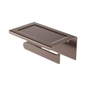 Bianca Toilet Roll Holder With Phone Holder Brushed Bronze by NERO, a Toilet Paper Holders for sale on Style Sourcebook