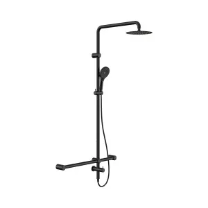 Mecca Care 32mm T Bar Grab Rail 1100x750mm Twin Shower Set Matte Black by NERO, a Shower Heads & Mixers for sale on Style Sourcebook