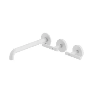 Mecca Lever Wall Basin/Bath Set 220mm Offset Spout Matte White by NERO, a Bathroom Taps & Mixers for sale on Style Sourcebook