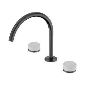 Serenity Bath/Kitchen Set Arc Spout With Carrara Handle Gun Metal by NERO, a Kitchen Taps & Mixers for sale on Style Sourcebook