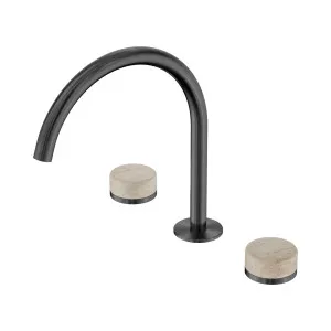 Serenity Bath/Kitchen Set Arc Spout With Rome Travertine Handle Brushed Nickel by NERO, a Kitchen Taps & Mixers for sale on Style Sourcebook