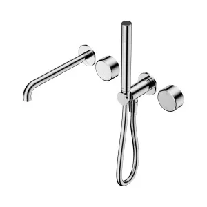 Serenity Progressive Shower System With Spout With Rome Travertine Handle And Slim Shower Brushed Gold by NERO, a Shower Heads & Mixers for sale on Style Sourcebook