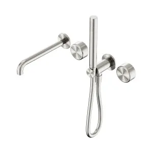 Serenity Progressive Shower System With Spout With Metal Handle And Slim Shower Brushed Nickel by NERO, a Shower Heads & Mixers for sale on Style Sourcebook