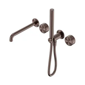 Serenity Progressive Shower System With Spout With Metal Handle And Slim Shower Brushed Bronze by NERO, a Shower Heads & Mixers for sale on Style Sourcebook