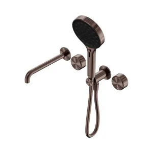 Serenity Progressive Shower System With Spout With Metal Handle And Serenity Hand Shower Brushed Bronze by NERO, a Shower Heads & Mixers for sale on Style Sourcebook