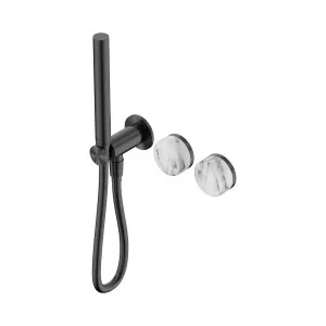 Serenity Progressive Shower System With Arabescato Corchia Handle And Slim Shower Gun Metal by NERO, a Shower Heads & Mixers for sale on Style Sourcebook