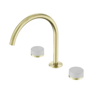 Serenity Bath/Kitchen Set Arc Spout With Carrara Handle Brushed Gold by NERO, a Kitchen Taps & Mixers for sale on Style Sourcebook