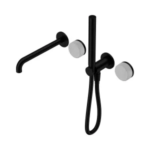 Serenity Progressive Shower System With Spout With Carrara Handle And Slim Shower Matte Black by NERO, a Shower Heads & Mixers for sale on Style Sourcebook