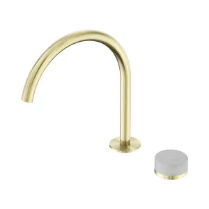 Serenity Progressive Bath/Kitchen Mixer Arc Spout With Carrara Handle Brushed Gold by NERO, a Kitchen Taps & Mixers for sale on Style Sourcebook