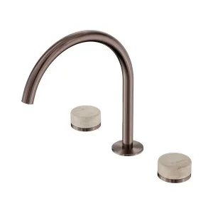 Serenity Bath/Kitchen Set Arc Spout With Rome Travertine Handle Brushed Bronze by NERO, a Kitchen Taps & Mixers for sale on Style Sourcebook