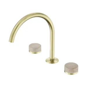 Serenity Bath/Kitchen Set Arc Spout With Rome Travertine Handle Brushed Bronze by NERO, a Kitchen Taps & Mixers for sale on Style Sourcebook