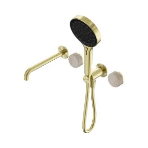 Serenity Progressive Shower System With Spout With Rome Travertine Handle And Serenity Hand Shower Brushed Bronze by NERO, a Shower Heads & Mixers for sale on Style Sourcebook