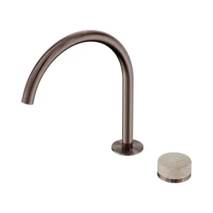 Serenity Progressive Bath/Kitchen Mixer Arc Spout With Rome Travertine Handle Brushed Bronze by NERO, a Kitchen Taps & Mixers for sale on Style Sourcebook