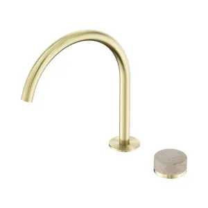 Serenity Progressive Bath/Kitchen Mixer Arc Spout With Rome Travertine Handle Brushed Bronze by NERO, a Kitchen Taps & Mixers for sale on Style Sourcebook