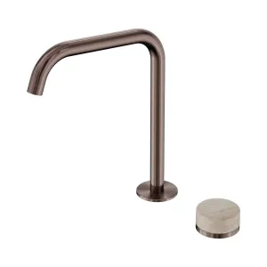 Serenity Progressive Bath/Kitchen Mixer Edge Spout With Rome Travertine Handle Brushed Bronze by NERO, a Kitchen Taps & Mixers for sale on Style Sourcebook