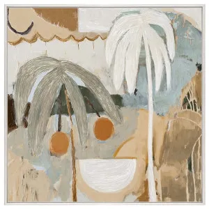Afternoon Fronda Box Framed Canvas in 142 x 142cm White by OZ Design, a Painted Canvases for sale on Style Sourcebook