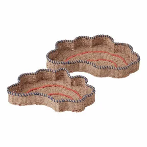 Shell Trays Set of 2 in Natural / Blue by OZ Design, a Decorative Plates & Bowls for sale on Style Sourcebook