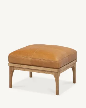 Den Footstool - Oak & Leather by The Modern, a Ottomans for sale on Style Sourcebook